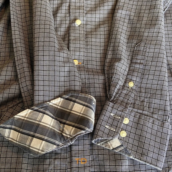 Thomas Dean Perfect condition Men’s XL navy and white button down. Quiet luxury. - Picture 3 of 8